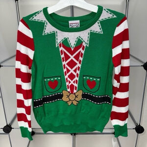Well Worn Kid's Elf Christmas Ugly Sweater Unisex Size M New